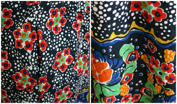 SOLD 70's Psychedelic Floral Print Maxi Dress