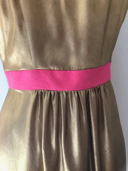 SOLD Silk Gold Lame Fit-N-Flare Dress