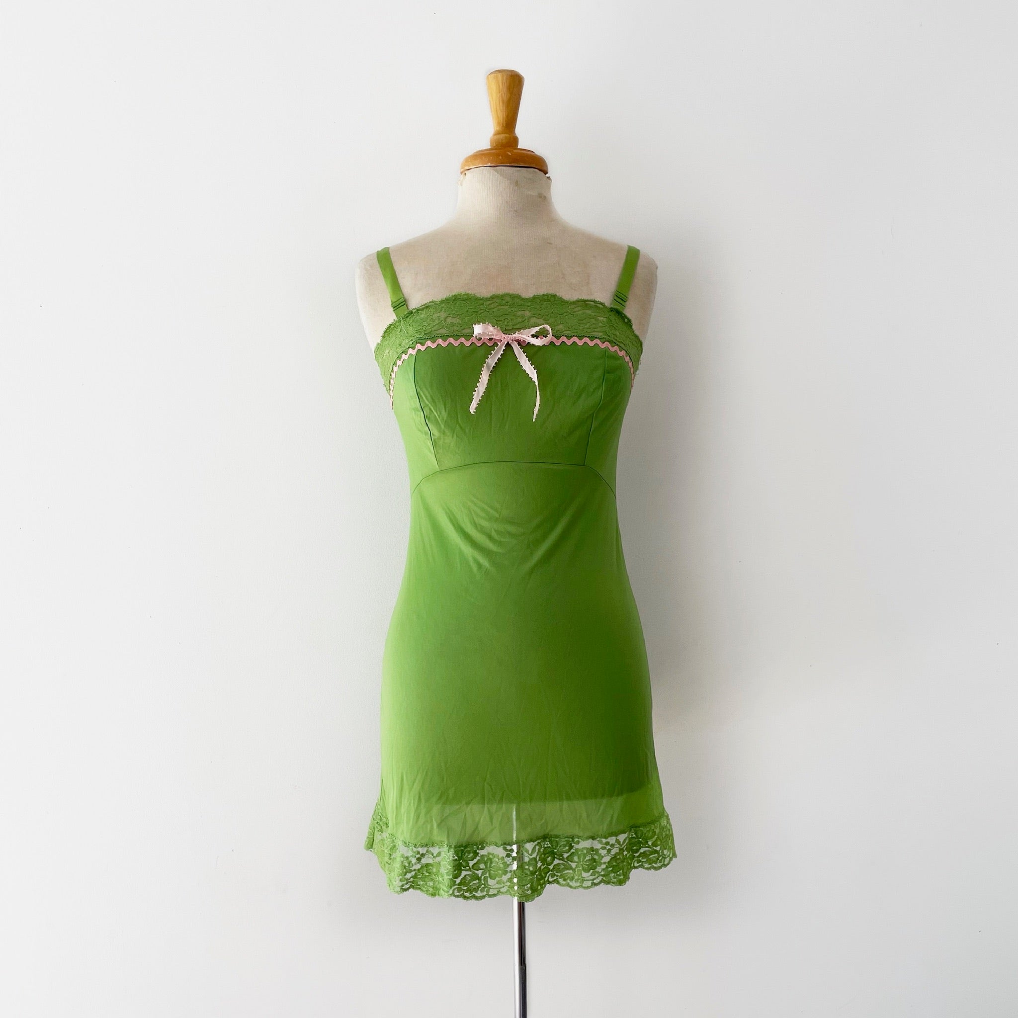 Vintage Slip Dress Hand Dyed in Pear Green Unearth Vintage Vintage Slip Dress Hand Dyed in Pear Green Unearth Vintage