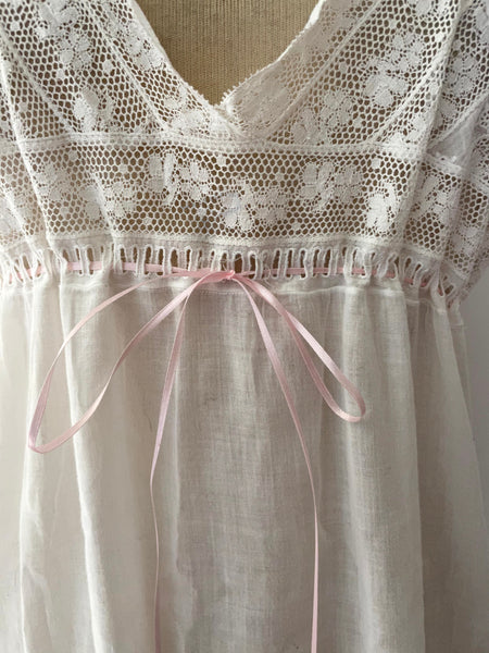 SOLD 20’s White Cotton Lingerie Romper Nightgown