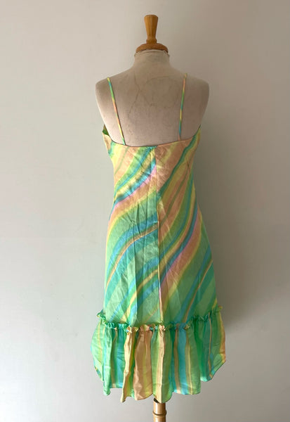 SOLD Y2K Pastel Candy Stripe Midi Dress