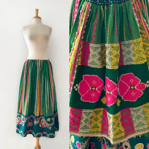 SOLD Vintage Handwoven Embroidered Folk Skirt + Apron